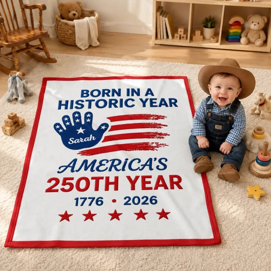 Personalized America 250 Baby Blanket
