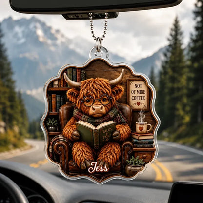 Personalized Bookworm Animal Acrylic Car Ornament