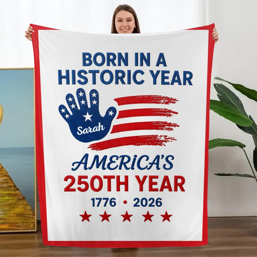 Personalized America 250 Baby Blanket