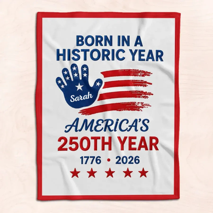 Personalized America 250 Baby Blanket