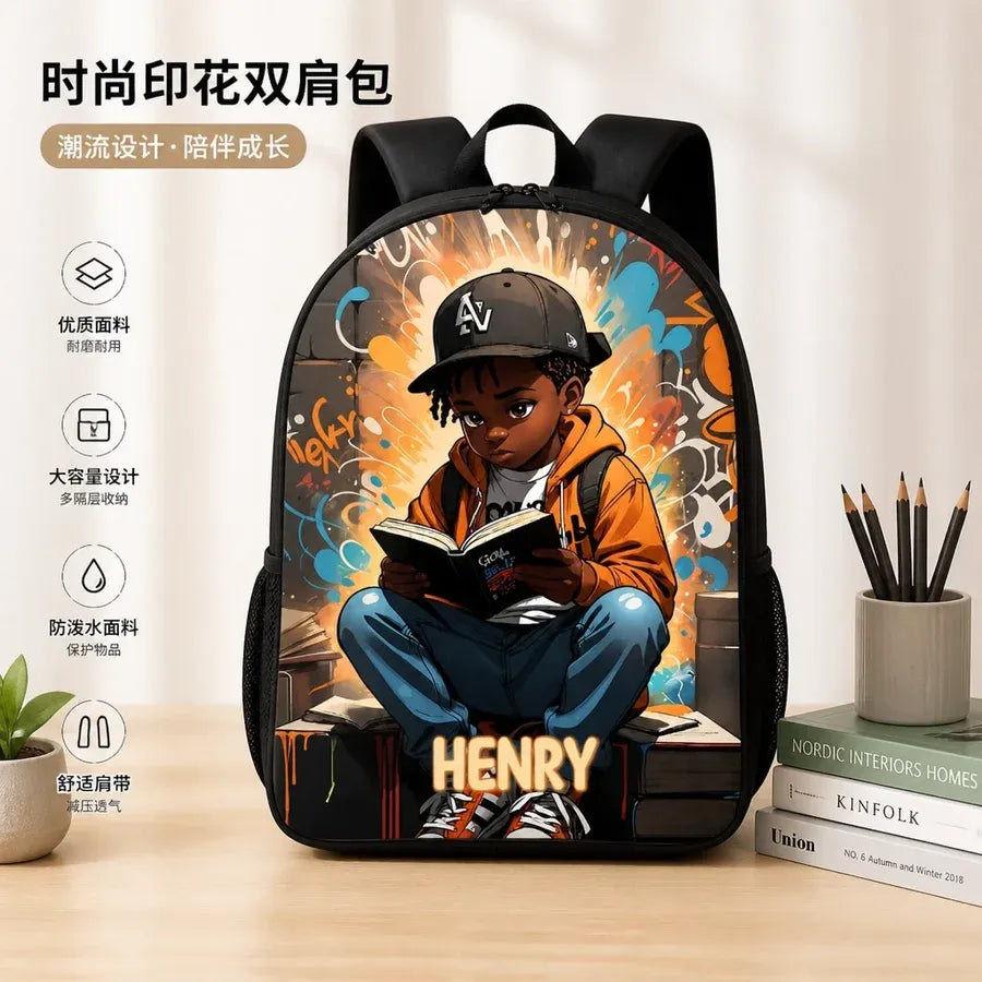 Personalized Afro Art Backpack