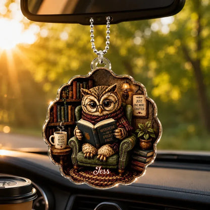 Personalized Bookworm Animal Acrylic Car Ornament
