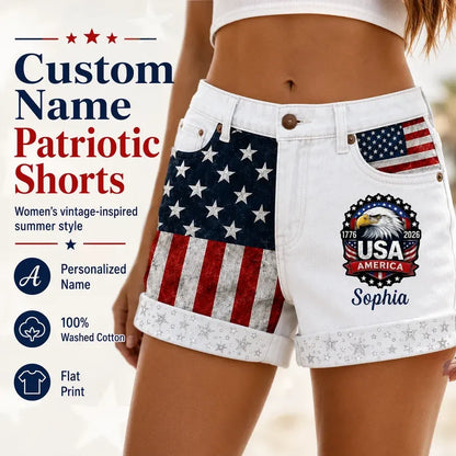 Personalized American Flag Cargo Shorts